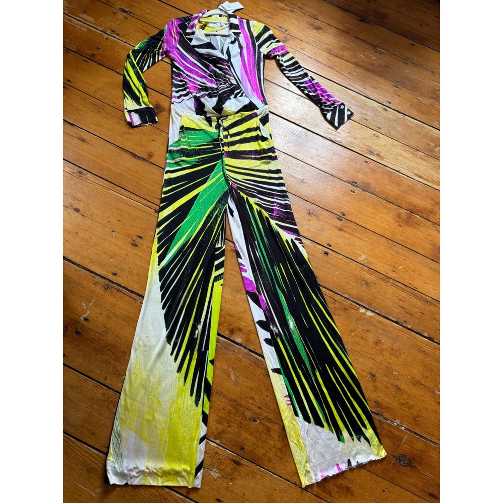 Socapri Colorful Wide Leg Jumpsuit ‎ Handmade Italy New With Tags Sz M/L